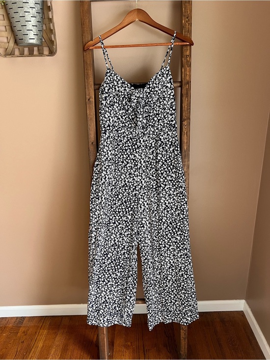 J. Crew Pants - J. Crew Navy & White Floral Spaghetti-Strap Jumpsuit